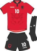Albania team jersey kit 1 (c) Soccerphile.