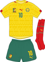 Cameroon team jersey kit 2 (c) Soccerphile.