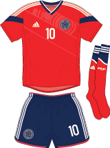 Colombia team jersey kit 2 (c) Soccerphile.