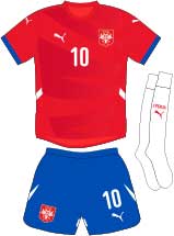Serbia team jersey kit 1 (c) Soccerphile.