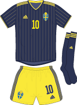 Sweden team jersey kit 2 (c) Soccerphile.