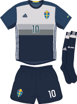 Sweden team jersey kit 1 (c) Soccerphile.