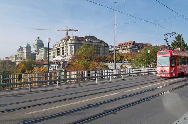 Tram in Bern, Switzerland.