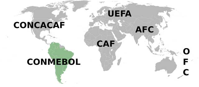Confederations Map - CONMEBOL.