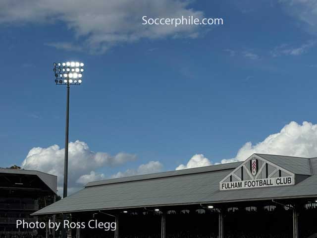 The historic triangular gable on top of the Haynes stand, one of the few extant at British grounds.
