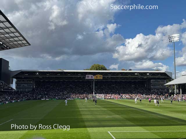 EPL match action at Craven Cottage.