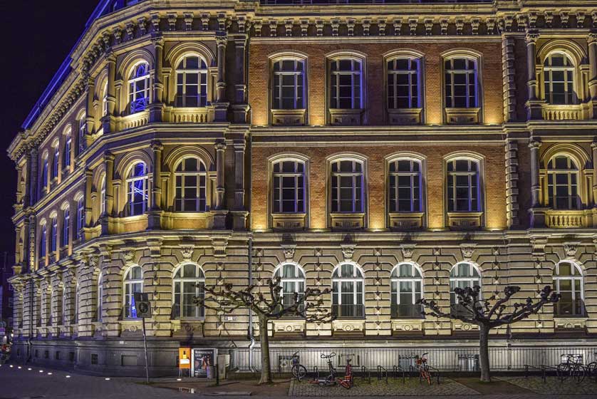 Town Hall by night, Dusseldorf, Germany.