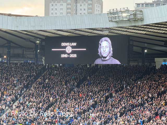 Denis Law tribute at Hampden Park.