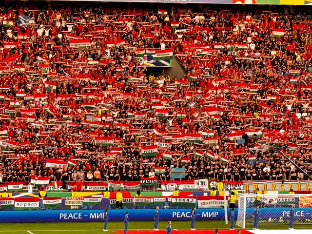 Hungary fans en masse.