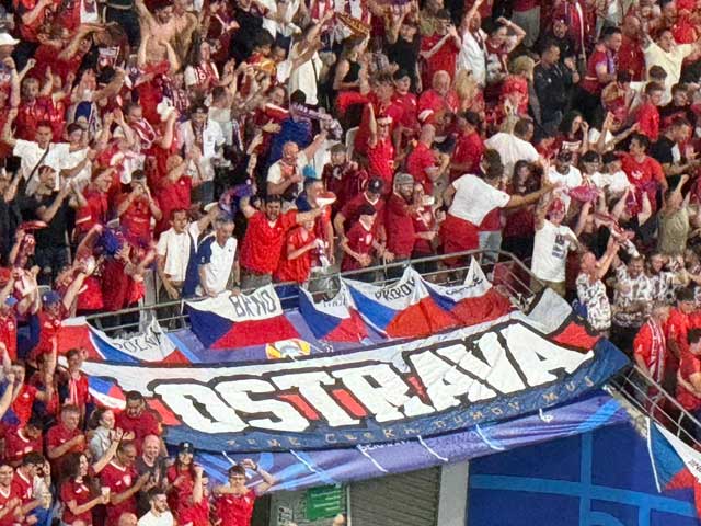 Czechia fans, Leipzig Stadium.