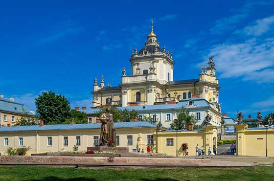 Church in the city, Ukraine.