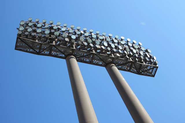 Floodlight at Pikara Stadium in Japan.