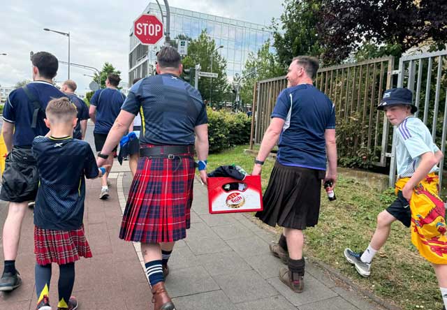 Scottish fans, outside Cologne Stadium, June 19.