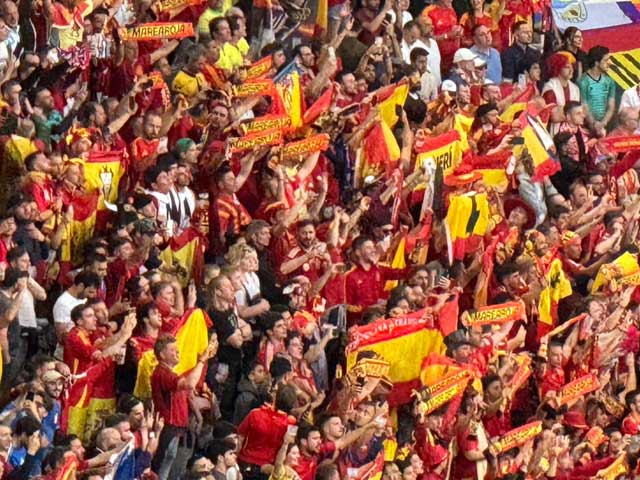 Spain fans in Gelsenkirchen.