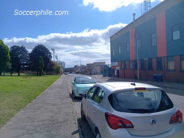 Dens Park on the right and Tannadice Park on the left in the distance.