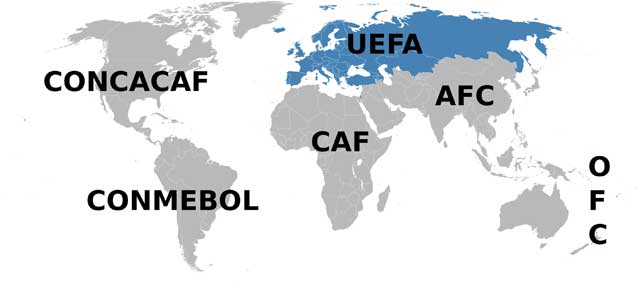 Confederations Map - UEFA.