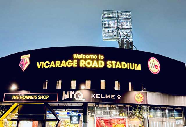 The stadium is the home of Watford FC.