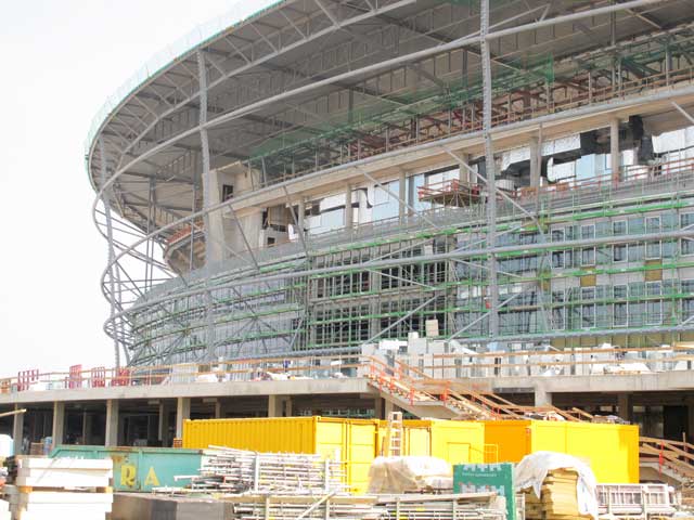 The stadium under construction in April 2011.