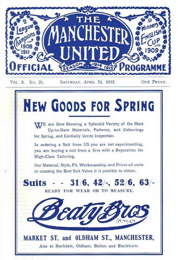 1915 FA Cup Final programme.