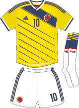 Colombia team jersey kit 1 (c) Soccerphile.