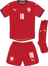 Czech Republic team jersey kit 1 (c) Soccerphile.