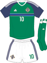 Northern Ireland team jersey kit 1 (c) Soccerphile.