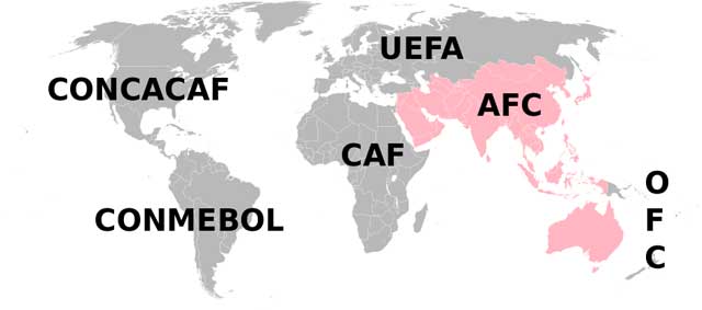Confederations Map - Asia.