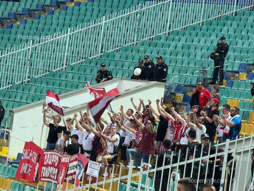 Small group of Salzburg fans.