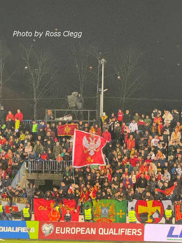 Montenegro national team fans.