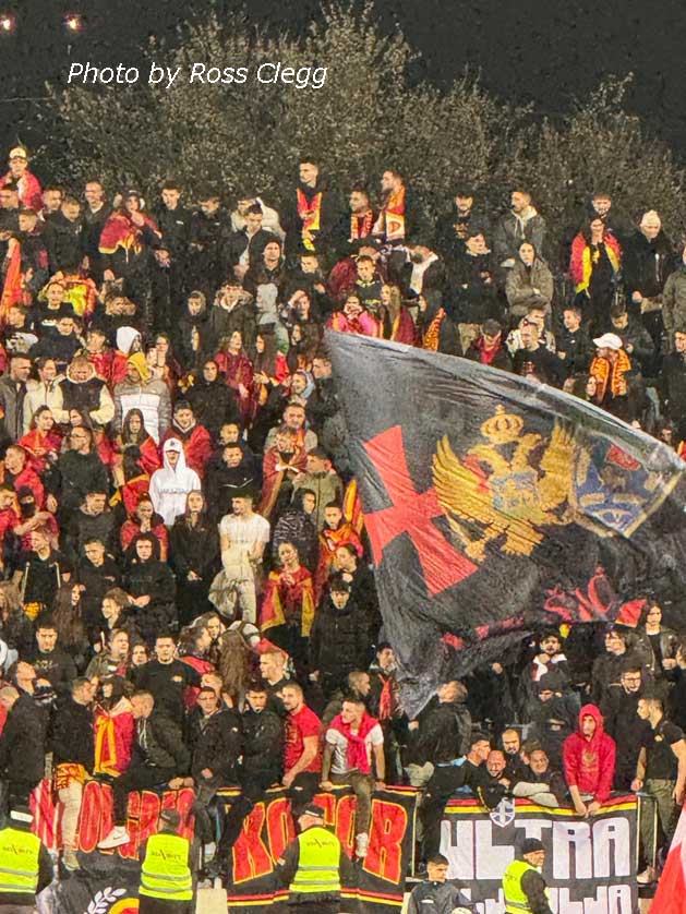 Montenegro national team fans.