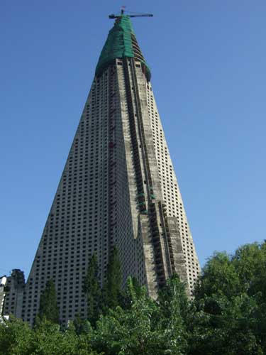 The 6,000 bed Ryugyong hotel, Pyongyang, DPRK.