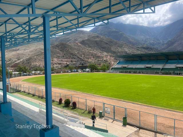 Soccer ground in Caraz, Peru Estadio Municipal Gerardo Lara Guerrero.