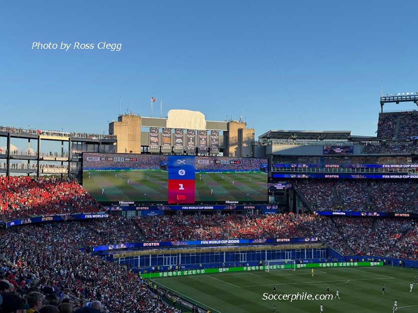 Scoreboard shows Morocco leading Scotland.