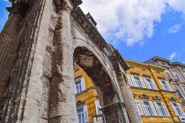 The Roman Forum at Pula, Istria, Croatia.