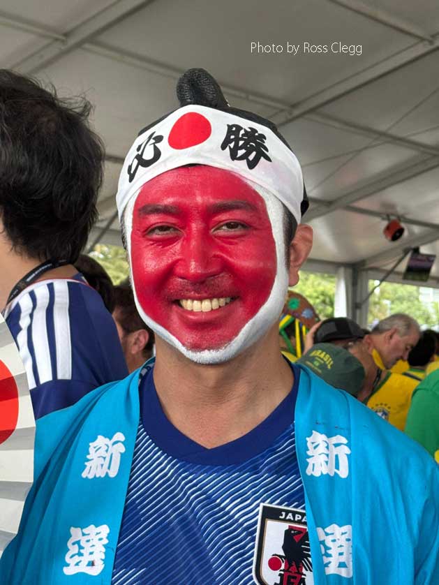 Japan flag face.