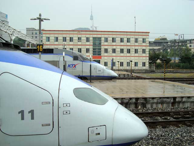 KTX Trains, Seoul Station, Korea.