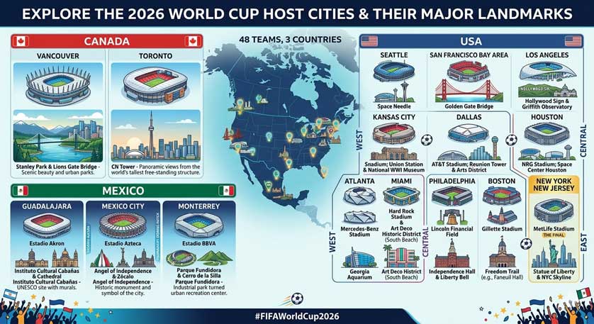 World Cup 2026 Host Cities in USA Mexico Canada | Soccerphile