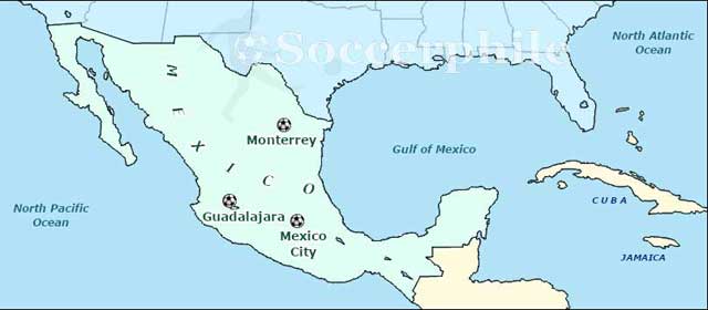 Map of World Cup 2026.
