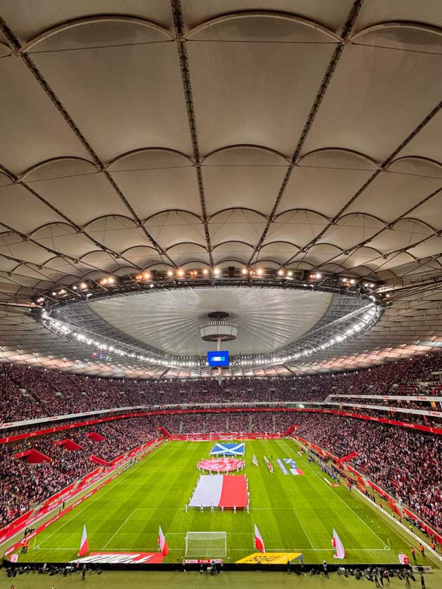 Poland v Scotland with the roof closed, 2024.