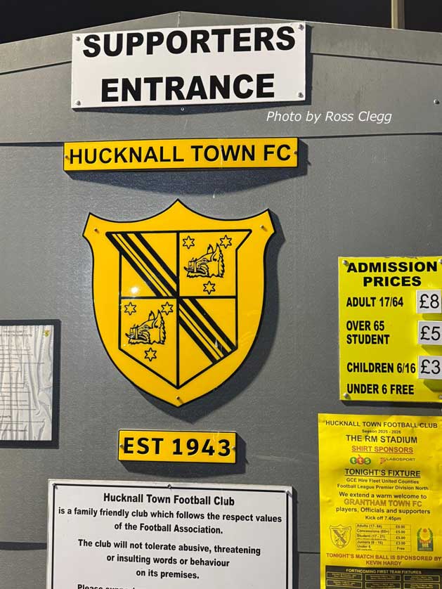 The stadium is the home of Hucknall Town.