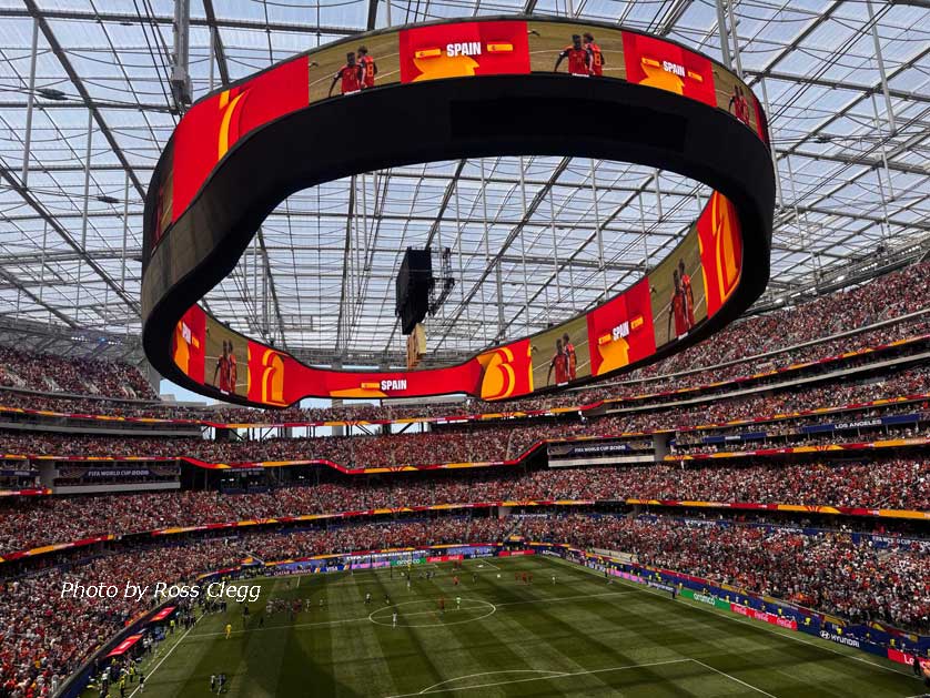 The video board at Sofi Stadium.