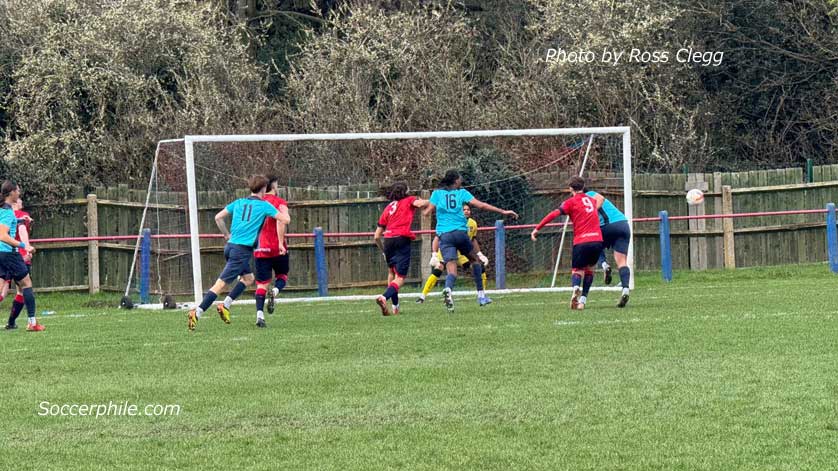Sandiacre Town in the all red kit.