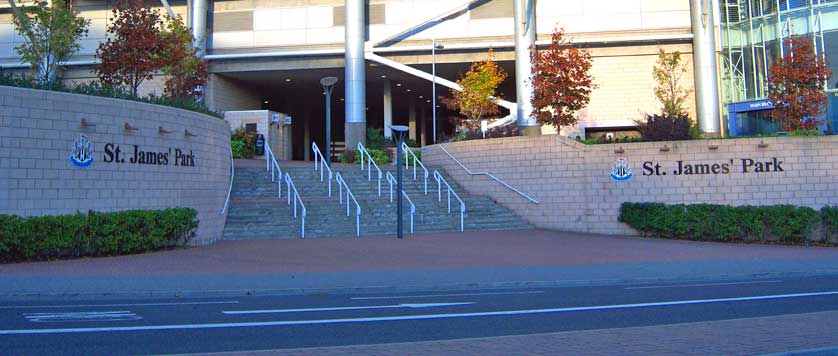 The St. James' Park steps, outside the main stand on Barrack Road.
