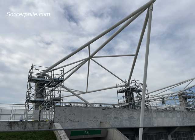 A collapsed support that led to the temporary closure of the ground in October 2025.