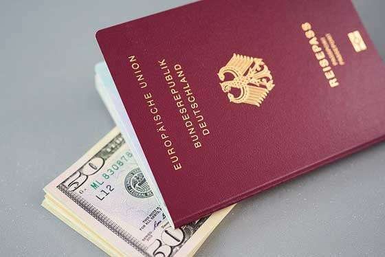 Visa stamps.