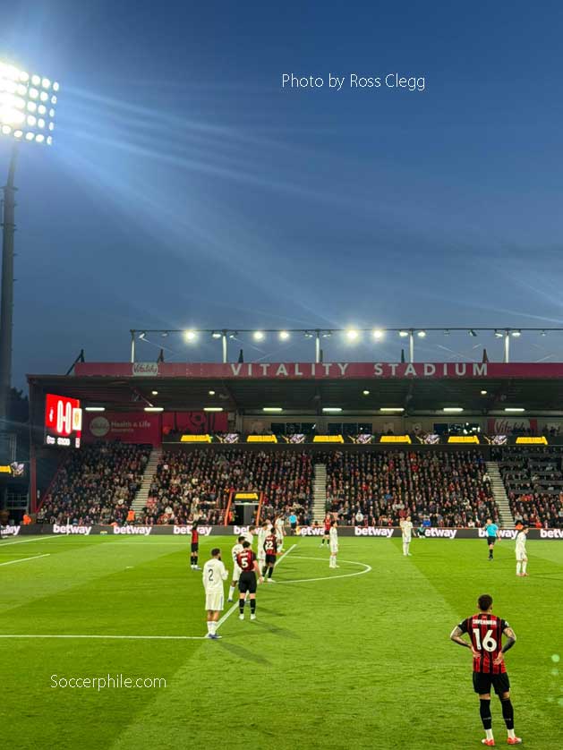 Bournemouth v Leeds United in the Premiership.