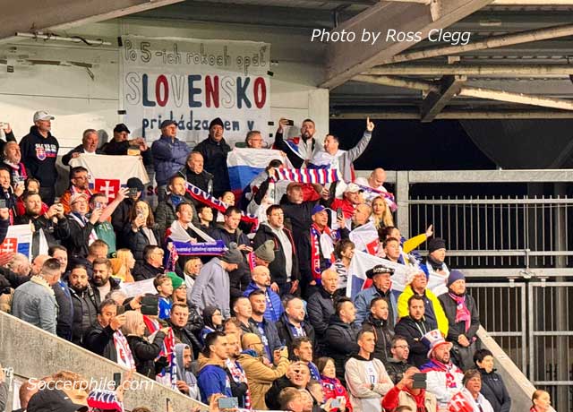 Slovakia fans at Windsor Park.