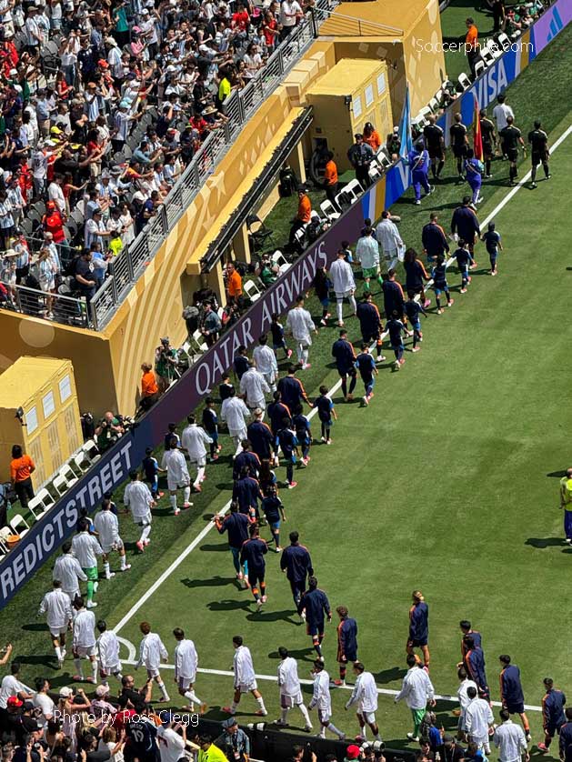 Enter the teams at MetLife Stadium.