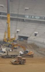 Photograph of Seoul stadium under construction