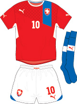 Czech Republic team jersey kit 1 (c) Soccerphile.